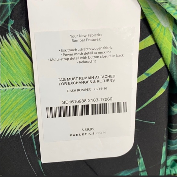 Fabletics | Dash Tropical print romper NWT - Picture 3 of 3